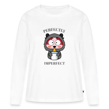 Lustiges Tierchen - Frauen Premium Bio Langarmshirt - Weiß - Vorne - Julia (174cm)