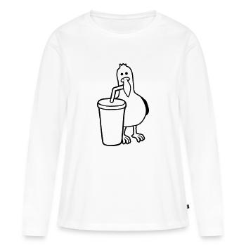 Boisson au cola Boissons à la mouette - T-shirt manches longues Premium bio Femme - blanc - Devant - Julia (174cm)