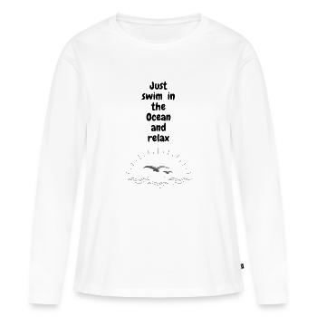 Just swim - Frauen Premium Bio Langarmshirt - Weiß - Vorne - Julia (174cm)