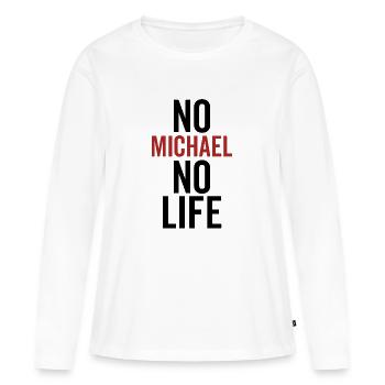 Pas de Michael Pas de vie - T-shirt manches longues Premium bio Femme - blanc - Devant - Julia (174cm)