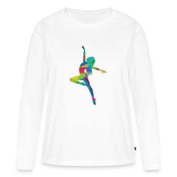 Danseuse dansante - T-shirt manches longues Premium bio Femme - blanc - Devant - Julia (174cm)