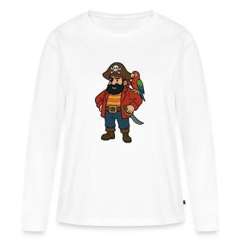 Pirate Comic - Women's Premium Organic Long Sleeve Shirt - white - Front - Julia (174cm)