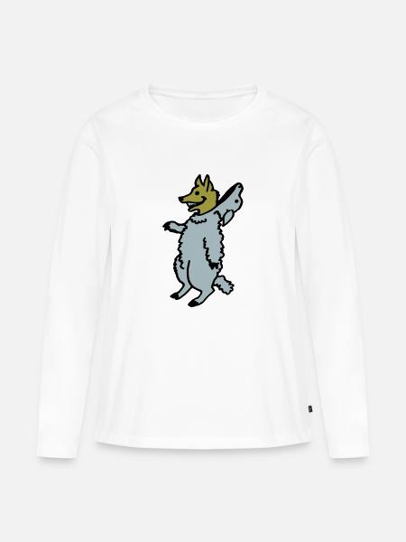 Wolf im Schafspelz - Frauen Premium Bio Langarmshirt - Weiß