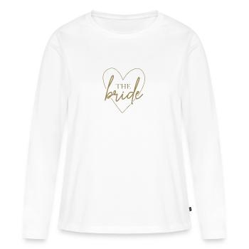 Hello Bride - la mariée - T-shirt manches longues Premium bio Femme - blanc - Devant - Julia (174cm)