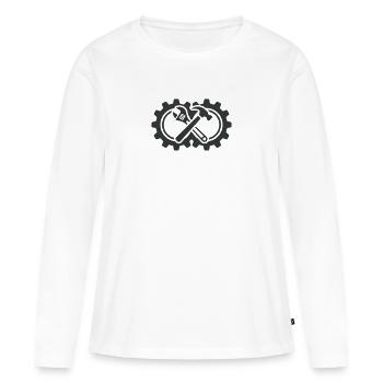 Do it yourself! Roue dentée et outils mécaniques - T-shirt manches longues Premium bio Femme - blanc - Devant - Julia (174cm)