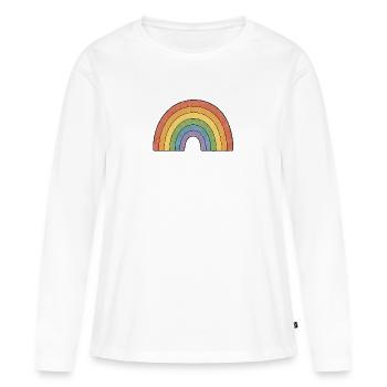 PETITS ACTIVISTES | Rainbow - T-shirt manches longues Premium bio Femme - blanc - Devant - Julia (174cm)