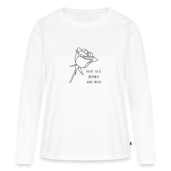 Not all roses are red, Rose, black and white - Women's Premium Organic Long Sleeve Shirt - white - Front - Julia (174cm)