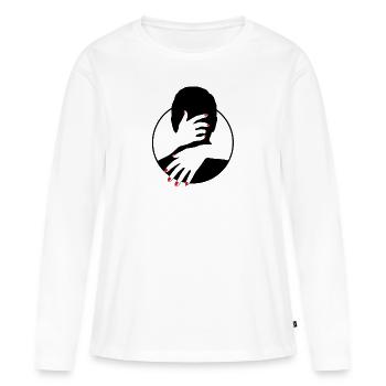 Amour - Amour de soi - Saint-Valentin - T-shirt manches longues Premium bio Femme - blanc - Devant - Julia (174cm)