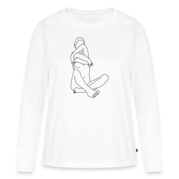 Chemise 2 - T-shirt manches longues Premium bio Femme - blanc - Devant - Julia (174cm)