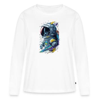 Astronaute - T-shirt manches longues Premium bio Femme - blanc - Devant - Julia (174cm)