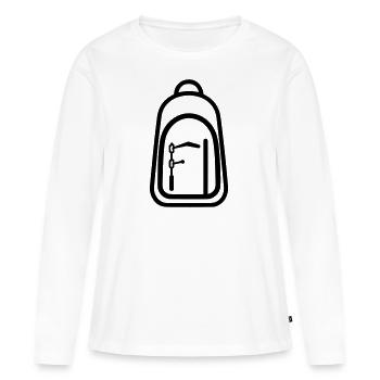 Sac a dos - T-shirt manches longues Premium bio Femme - blanc - Devant - Julia (174cm)