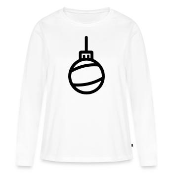 Boule de Noël - T-shirt manches longues Premium bio Femme - blanc - Devant - Julia (174cm)