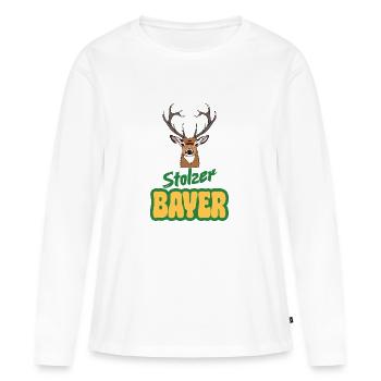Hirsch - Fier Bavarois - T-shirt manches longues Premium bio Femme - blanc - Devant - Julia (174cm)