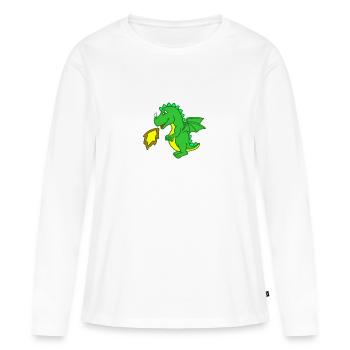 Dragon - T-shirt manches longues Premium bio Femme - blanc - Devant - Julia (174cm)