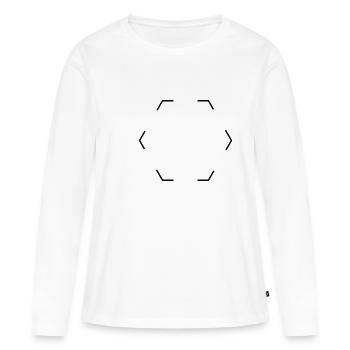 Hexagone pointillé - T-shirt manches longues Premium bio Femme - blanc - Devant - Julia (174cm)