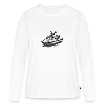 Action sur le jet ski - T-shirt manches longues Premium bio Femme - blanc - Devant - Julia (174cm)