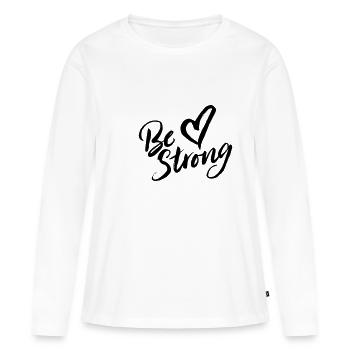 strong - Women's Premium Organic Long Sleeve Shirt - white - Front - Julia (174cm)