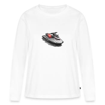 Action sur le jet ski - T-shirt manches longues Premium bio Femme - blanc - Devant - Julia (174cm)
