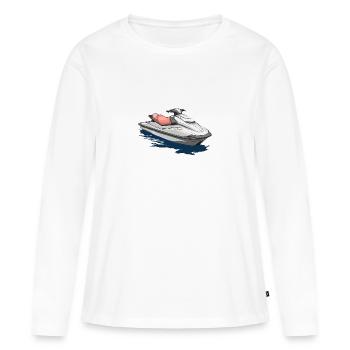 Action sur le jet ski - T-shirt manches longues Premium bio Femme - blanc - Devant - Julia (174cm)