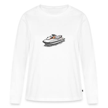 Action sur le jet ski - T-shirt manches longues Premium bio Femme - blanc - Devant - Julia (174cm)
