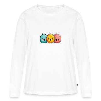 Joie de carnaval avec des confettis - T-shirt manches longues Premium bio Femme - blanc - Devant - Julia (174cm)