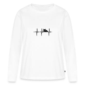 Battement de cœur pour des chats innocents, ce n’était pas moi - T-shirt manches longues Premium bio Femme - blanc - Devant - Julia (174cm)