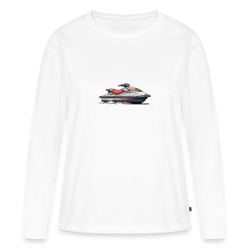 Action sur le jet ski - T-shirt manches longues Premium bio Femme - blanc - Devant - Julia (174cm)