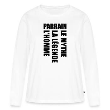 Meilleur Parrain - Super Parrain - T-shirt manches longues Premium bio Femme - blanc - Devant - Julia (174cm)
