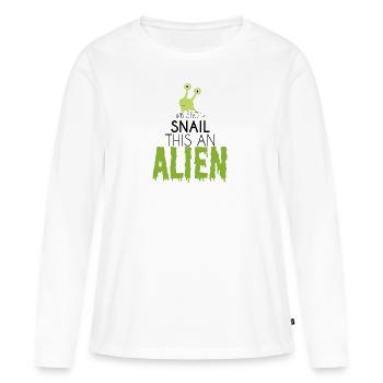 Alien / Zone 51 / UFO: Ce n'est pas un escargot. cette - T-shirt manches longues Premium bio Femme - blanc - Devant - Julia (174cm)