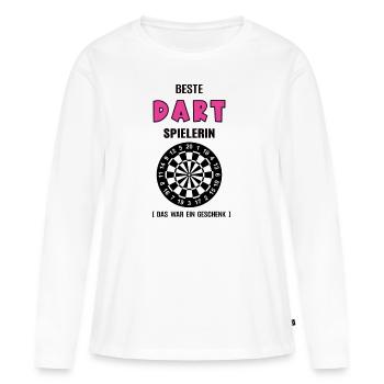 Dart Spielerin Beste Darterin Geburtstag Darts - Frauen Premium Bio Langarmshirt - Weiß - Vorne - Julia (174cm)