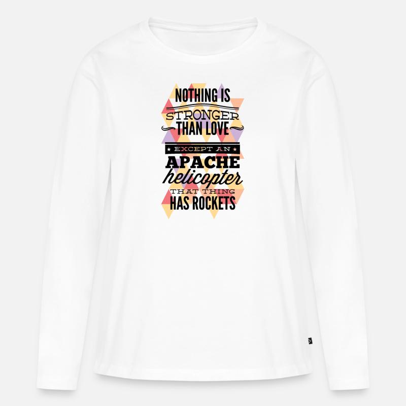 Apache-Hubschrauber - Frauen Premium Bio Langarmshirt - Weiß