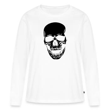Skull in vintage look - Women's Premium Organic Long Sleeve Shirt - white - Front - Julia (174cm)
