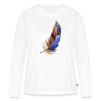 Plume - T-shirt manches longues Premium bio Femme - blanc - Devant - Julia (174cm)