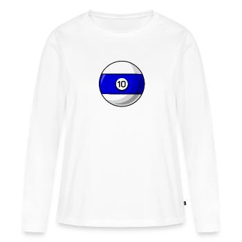 Billardkugel 10 blau Billard zehn - Frauen Premium Bio Langarmshirt - Weiß - Vorne - Julia (174cm)