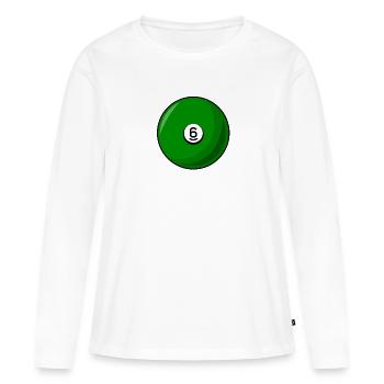 Billardkugel 6 grün Billard sechs - Frauen Premium Bio Langarmshirt - Weiß - Vorne - Julia (174cm)