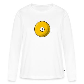 Billardkugel 1 gelb Billard eins - Frauen Premium Bio Langarmshirt - Weiß - Vorne - Julia (174cm)