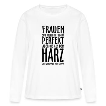 Frauen aus dem Harz - Frauen Premium Bio Langarmshirt - Weiß - Vorne - Julia (174cm)