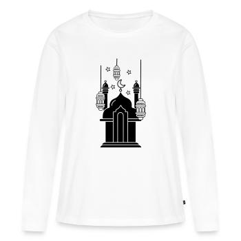 Lumières et étoiles de mosquée - T-shirt manches longues Premium bio Femme - blanc - Devant - Julia (174cm)