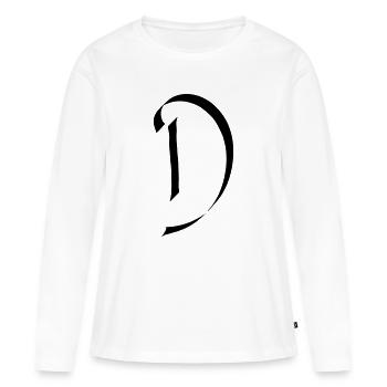 Buchstabe D - Frauen Premium Bio Langarmshirt - Weiß - Vorne - Julia (174cm)