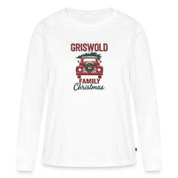 Family Christmas Truck - Frauen Premium Bio Langarmshirt - Weiß - Vorne - Julia (174cm)