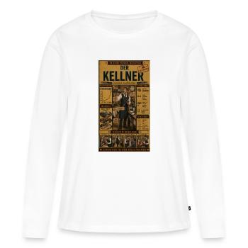 Der Kellner – er rettet den Abend - Frauen Premium Bio Langarmshirt - Weiß - Vorne - Julia (174cm)