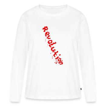 REVOLUTION (Red) - Women's Premium Organic Long Sleeve Shirt - white - Front - Julia (174cm)