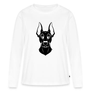 Doberman Pinscher Hundekopf - Frauen Premium Bio Langarmshirt - Weiß - Vorne - Julia (174cm)
