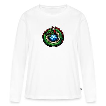Grüner Drache mit Diamant - Frauen Premium Bio Langarmshirt - Weiß - Vorne - Julia (174cm)