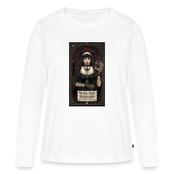 Never Pray, Always Sins Gothic Nun - Frauen Premium Bio Langarmshirt - Weiß - Vorne - Julia (174cm)