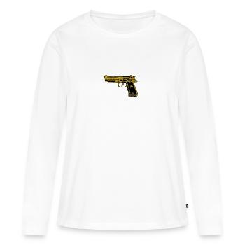 Pistolet d'or - Goldene Pistole Gun Owners - T-shirt manches longues Premium bio Femme - blanc - Devant - Julia (174cm)
