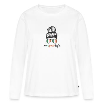 Au Pair Auslandsjahr Irland Reise #Aupairlife Girl - Frauen Premium Bio Langarmshirt - Weiß - Vorne - Julia (174cm)