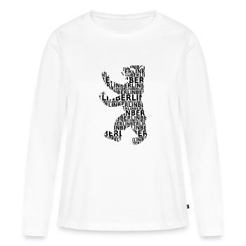 berlin berlin ours - T-shirt manches longues Premium bio Femme - blanc - Devant - Julia (174cm)