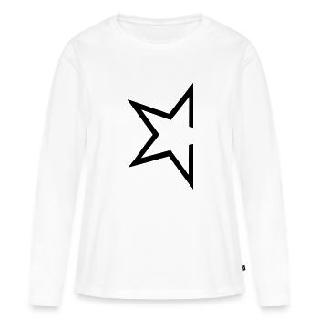 étoiles - T-shirt manches longues Premium bio Femme - blanc - Devant - Julia (174cm)