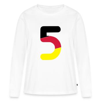 EM 2012 Deutschland Fußball Nationalmannschaft - Frauen Premium Bio Langarmshirt - Weiß - Vorne - Julia (174cm)